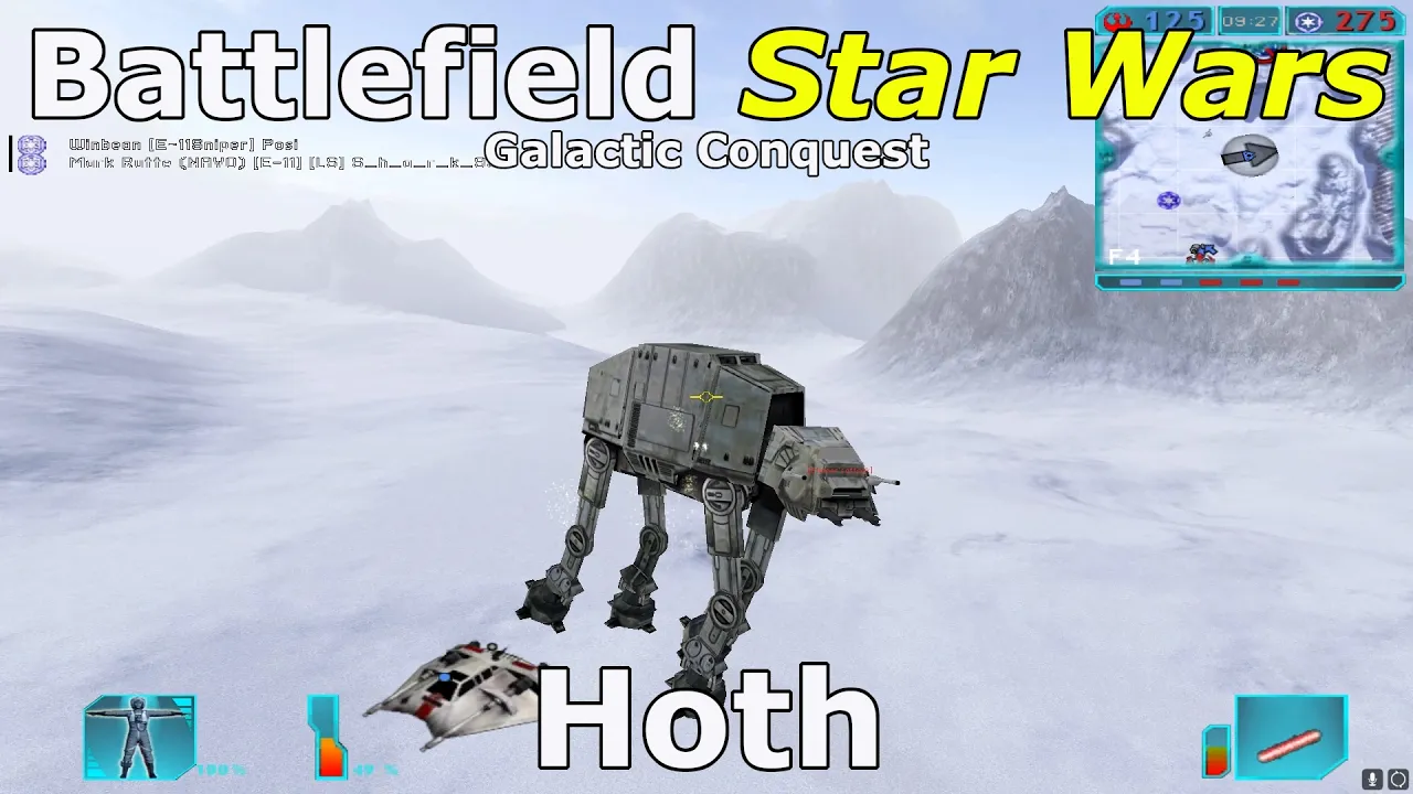 Battlefield Galactic Conquest Hoth Multiplayer Gameplay